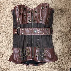 Brown buckle steampunk corset Small REN FAIRE